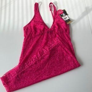 Pink stretchy lace lingerie size large